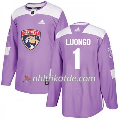 Florida Panthers Trikot Roberto Luongo 1 Adidas 2017-2018 Lila Fights Cancer Practice Authentic - Herren